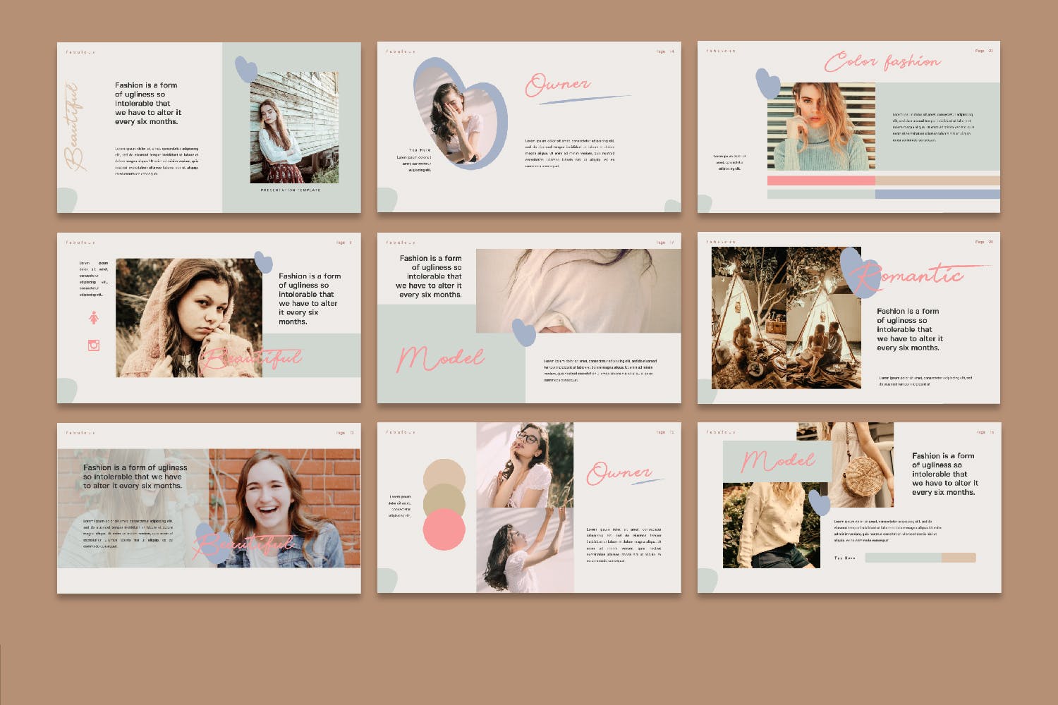 女性时尚行业适用的PPT幻灯片模板 BEAUTIFUL – Powerpoint插图(3)