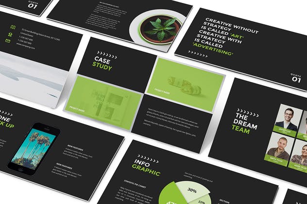 极简主义创意酷黑主题PPT幻灯片模板 Dotrakhi – Creative Minimal Powerpoint Template插图(7)