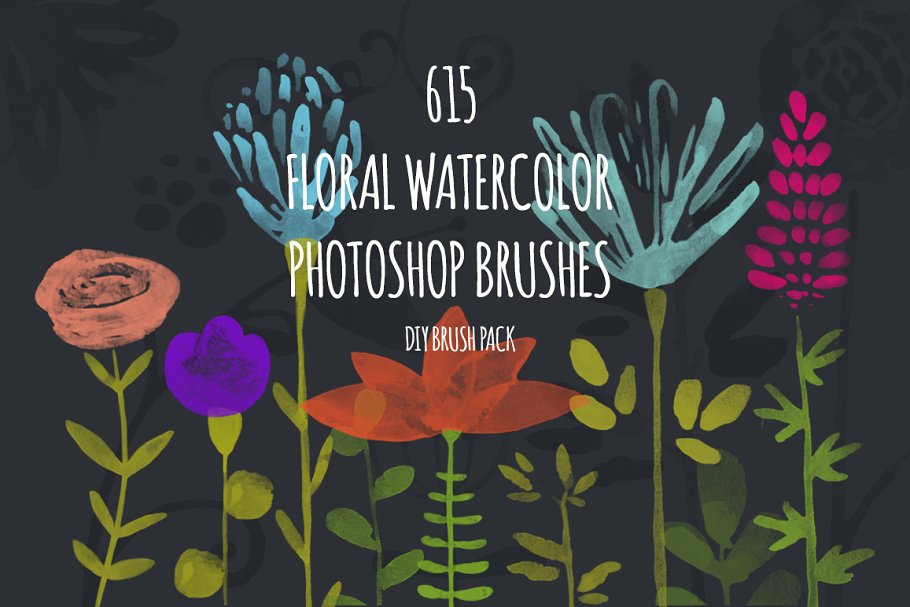 615款水彩画笔PS笔刷 615 PS Watercolor Brushes插图