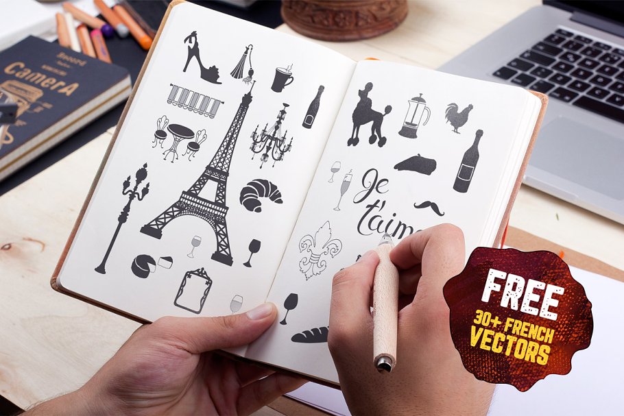 独特华丽法国浪漫主义英文手写字体 Eiffell Brush Script Font + Extras插图(8)