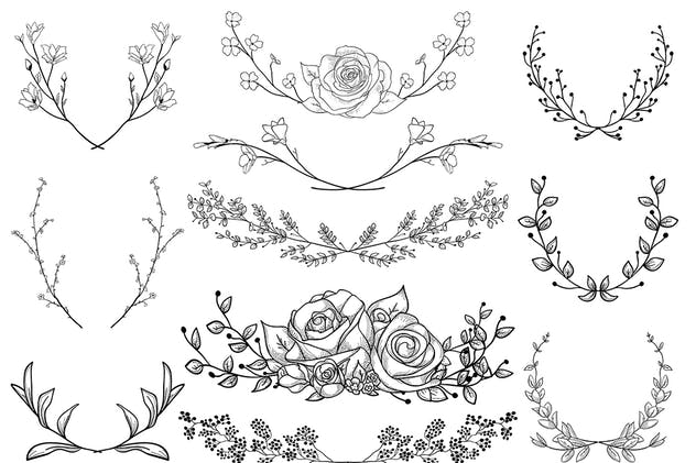 手绘花卉图案AI笔刷合集 Flexible Floral Brushes插图(5)