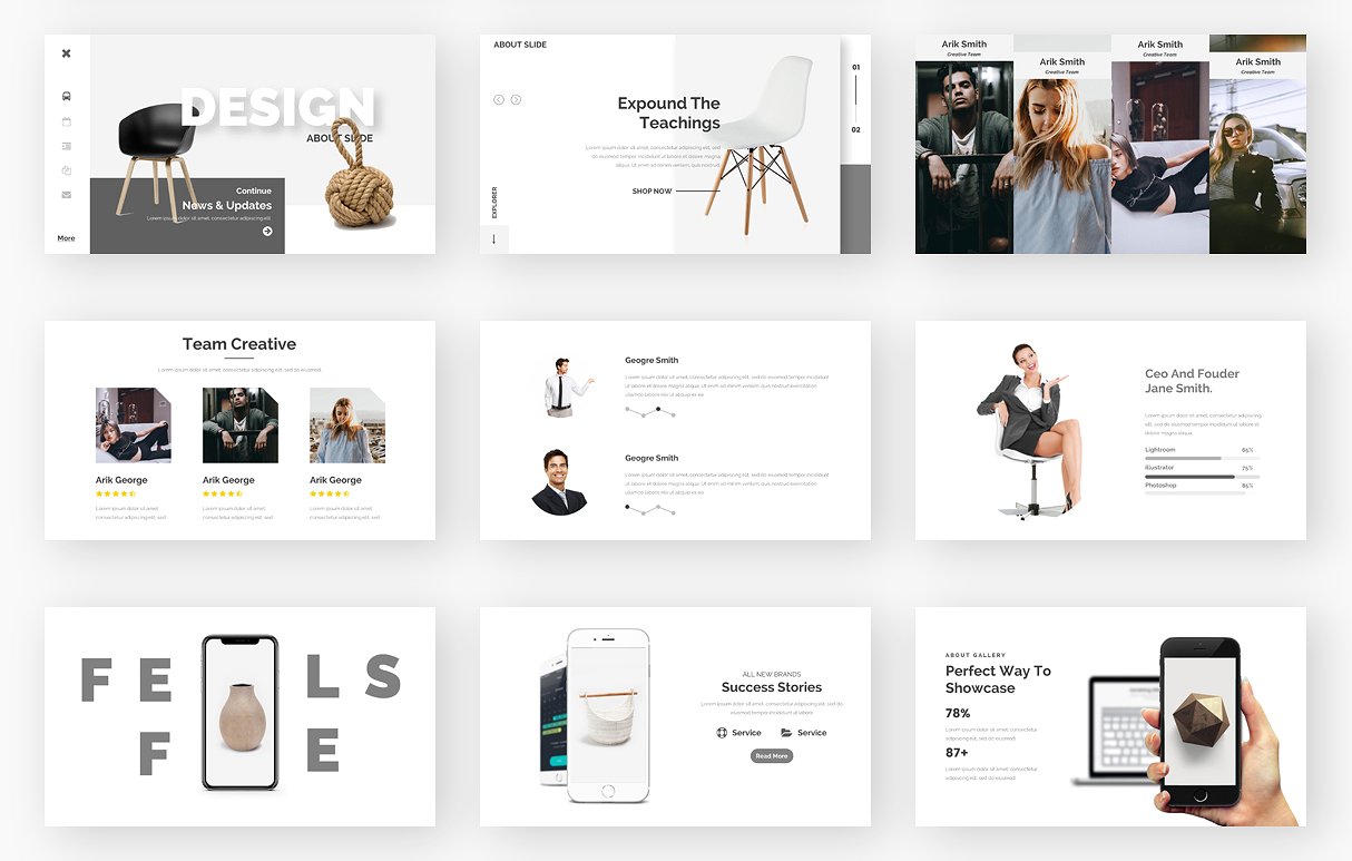 128个独特的谷歌幻灯片模版插图(3)