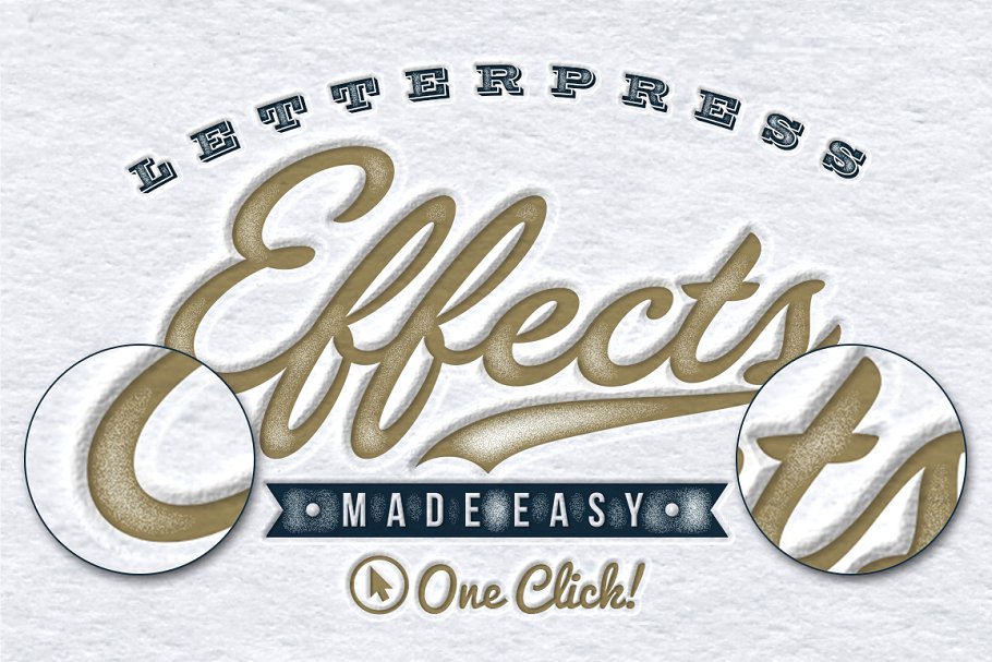 破旧凸版印刷效果照片处理图层样式 Worn Letterpress Photoshop Styles插图