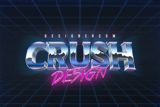 11款80年代复古文特效PS图层样式V3 80s Text Effect V3插图(7)