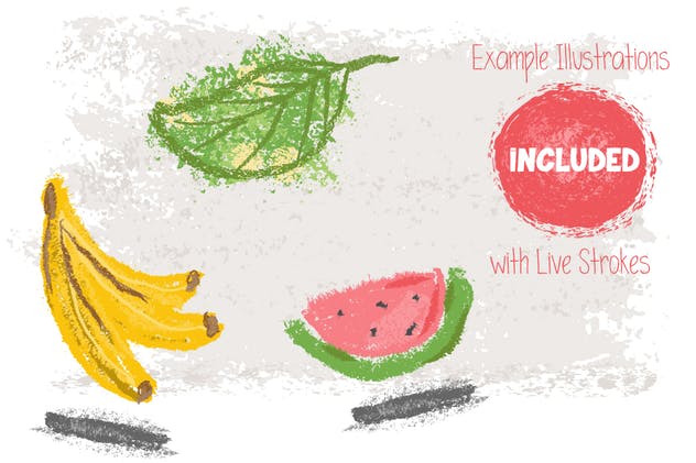 蜡笔绘画艺术AI画笔笔画 Vector Oil Pastels Brushes插图(3)