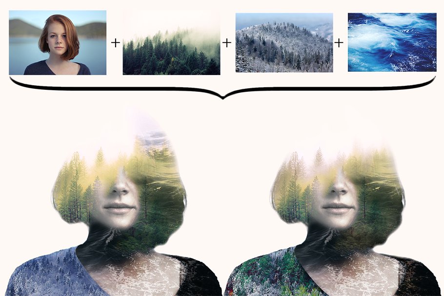 经典双重曝光照片效果处理PS动作 Multiple Exposure插图(2)