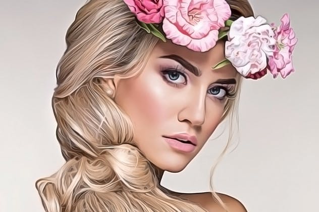 逼真人物油画效果一键生成PS动作 Oil Paint Photoshop Action插图(2)