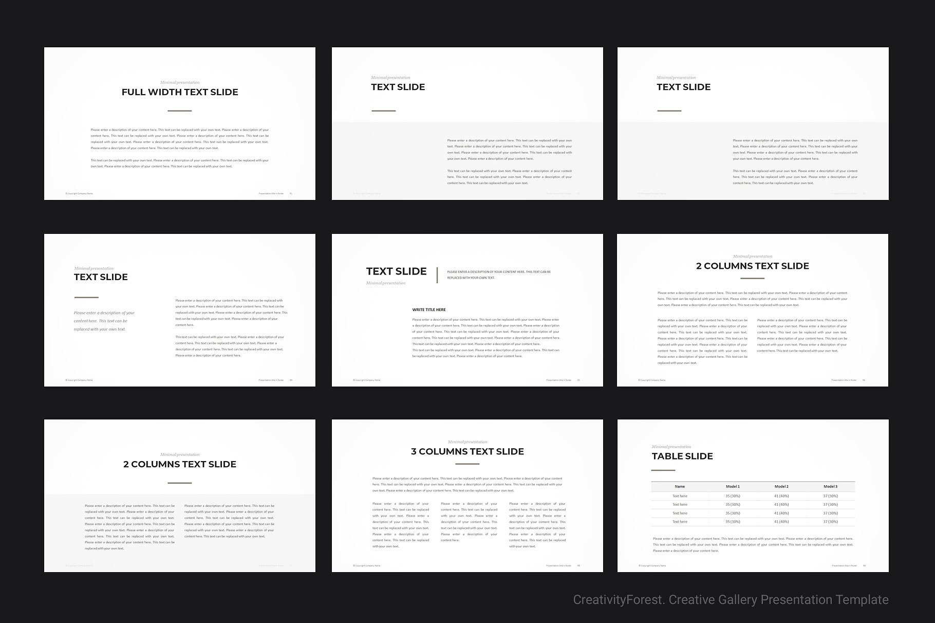 创意极简的投资组合PPT模板下载 Creative Gallery PowerPoint Template [pptx,otf]插图(11)