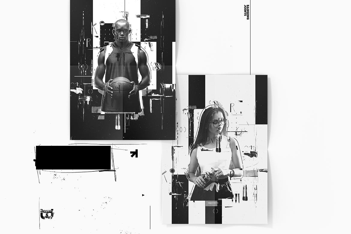 抽象海报设计油墨印刷效果PS动作 Ink Monoprint Poster Photoshop Action插图(3)