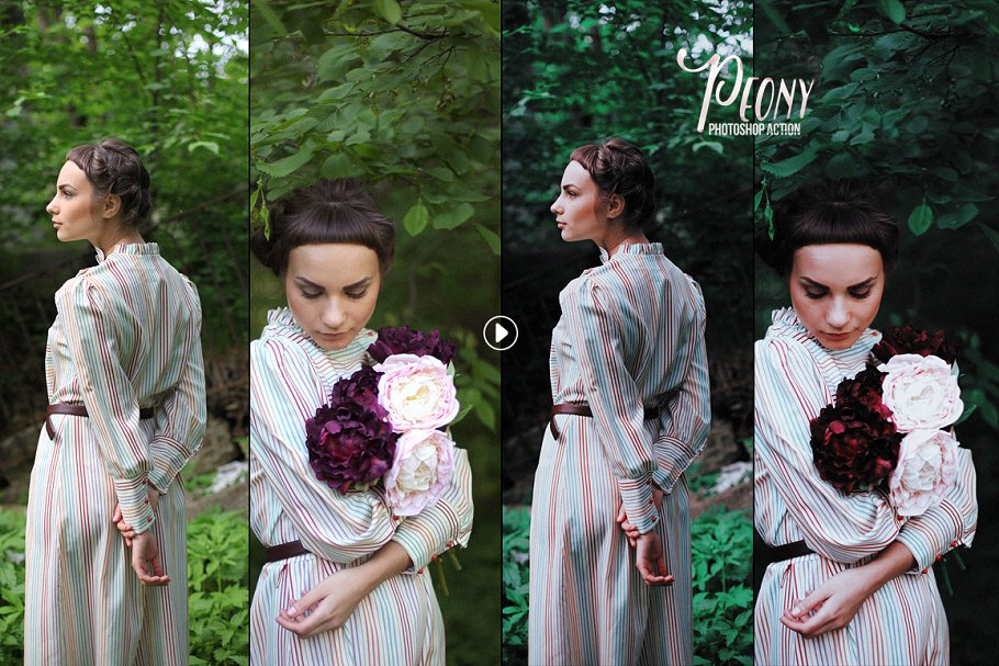 人像照片美颜PS动作 Peony Portrait Photoshop Actions插图(2)