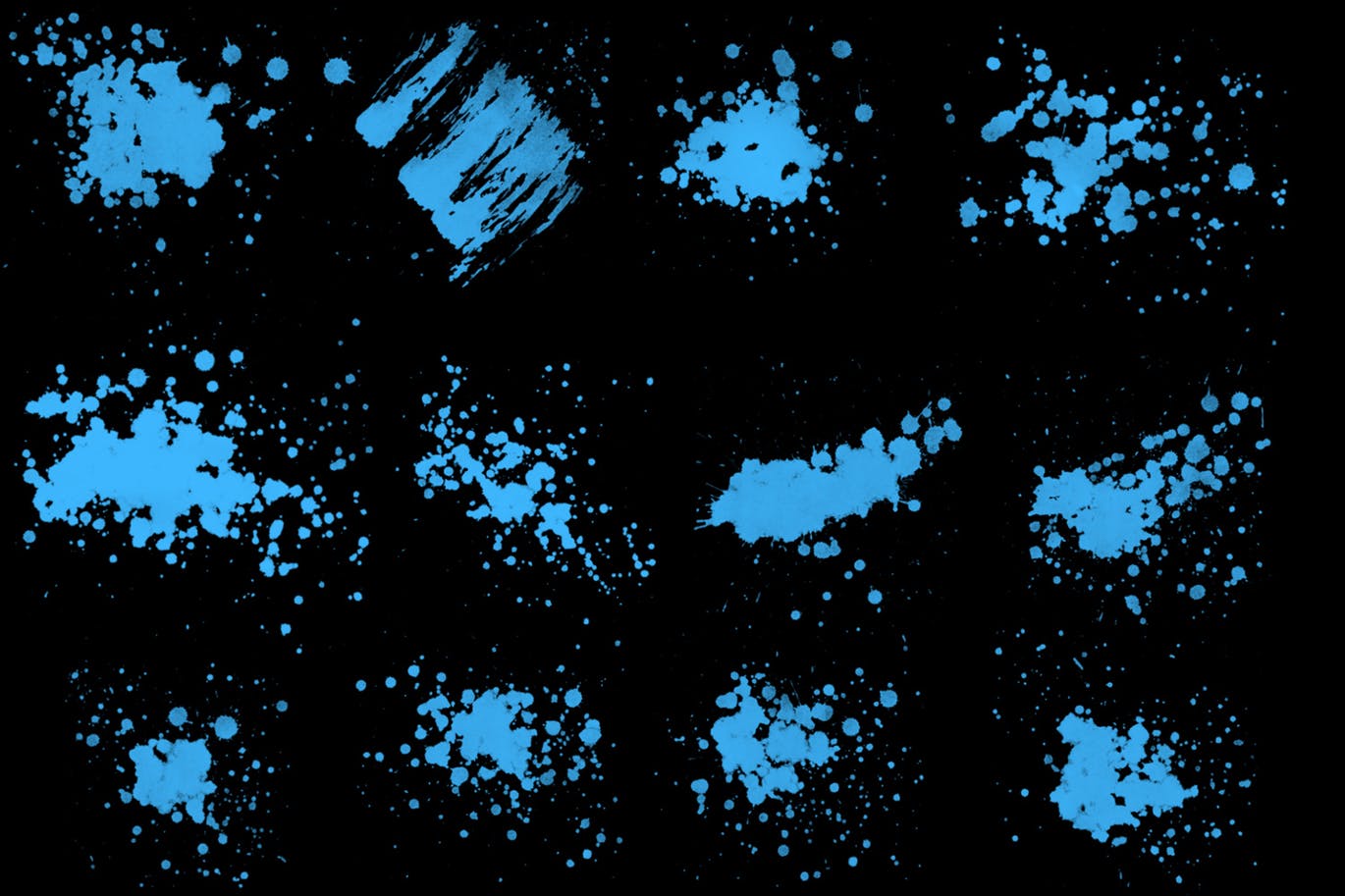 墨水飞溅泼墨图案纹理PS笔刷v1 Splatter Stamp Photoshop Brushes Vol. 1插图(2)
