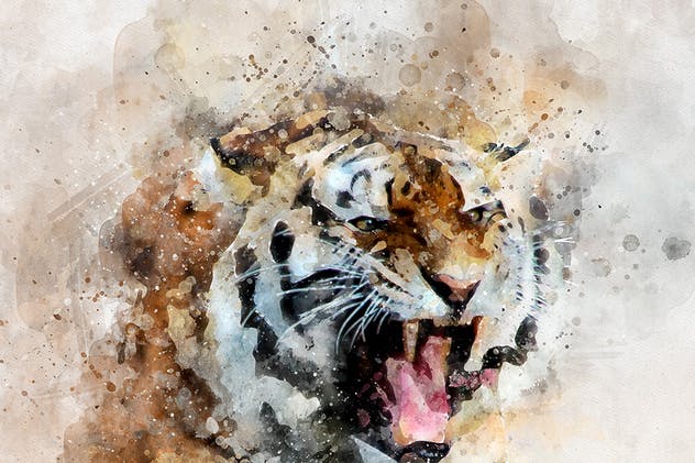 水彩艺术插画照片效果一键生成PS动作 Perfectum 2 – Watercolor Artist Photoshop Action插图(7)