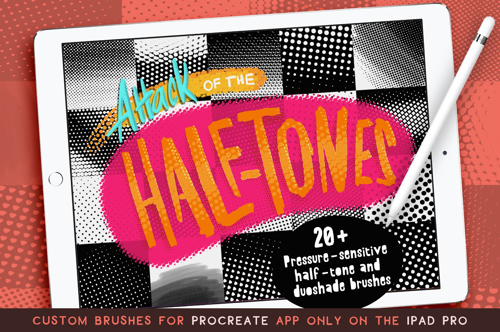 半色调效果iPad绘画应用Procreate笔刷 Procreate Half-tones插图