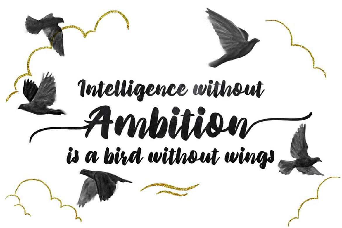 可爱毛笔手绘英文笔刷艺术字体下载 Priscillia Script插图(4)