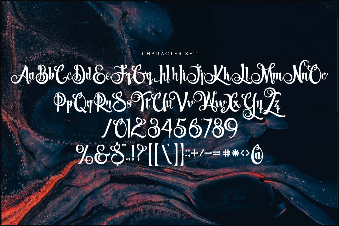 充满海洋墨水气息的英文书法设计字体 Volcano插图(3)