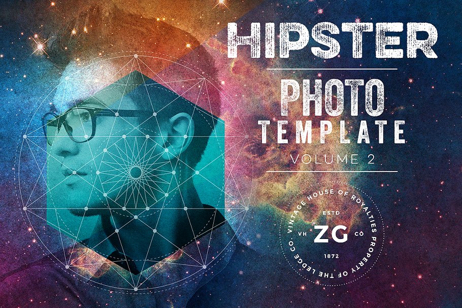 复古嬉皮文化艺术模板 Vintage Hipster Art Templates Bundle插图(6)