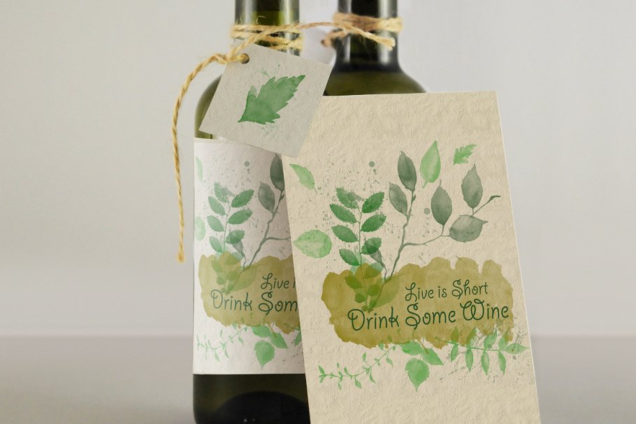 水彩花卉印章PS笔刷 Floral Watercolor PS Stamp Brushes插图(2)