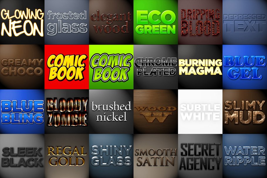 120个经典优质Photoshop图层样式大合集 Photoshop Styles Mega Collection 1插图(1)