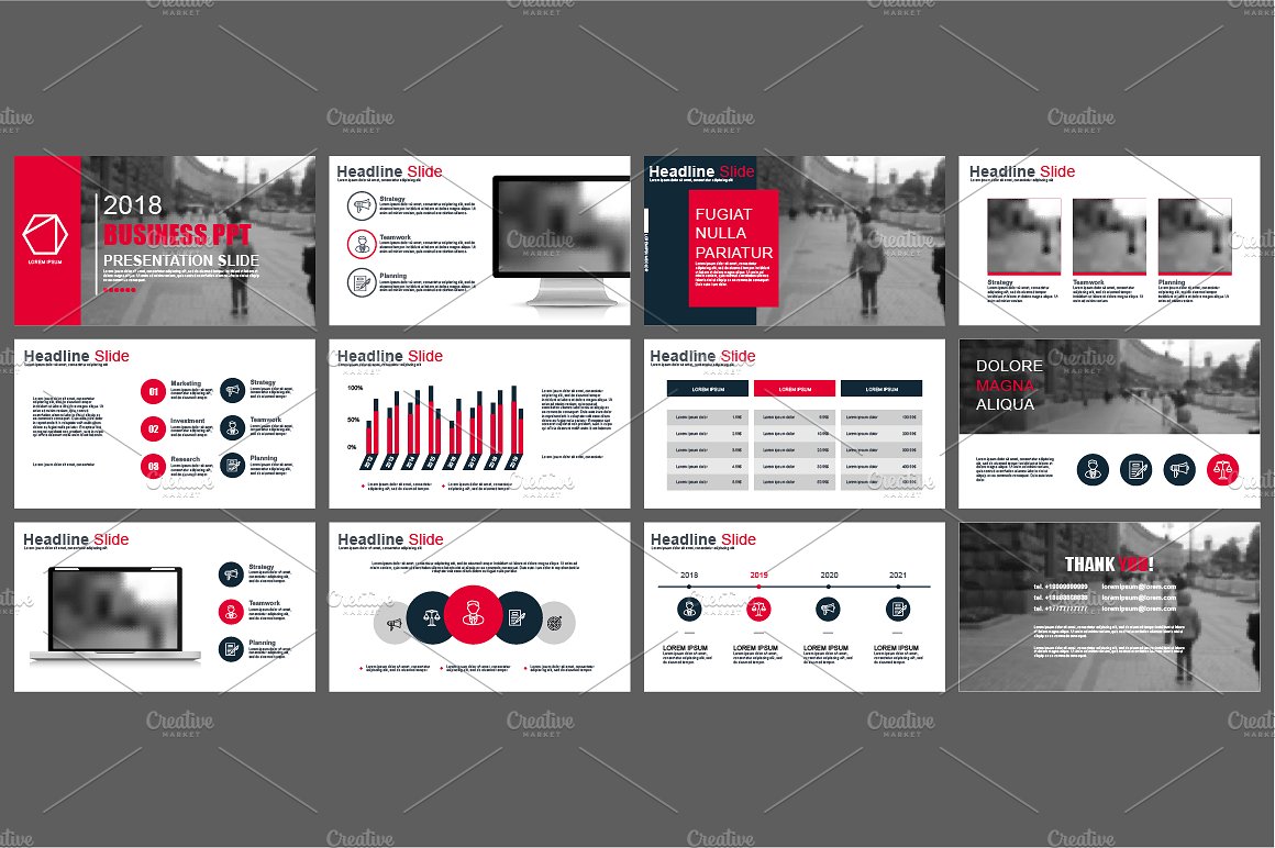 白色背景信息图形幻灯片模板合集 Powerpoint Presentation Templates插图(3)