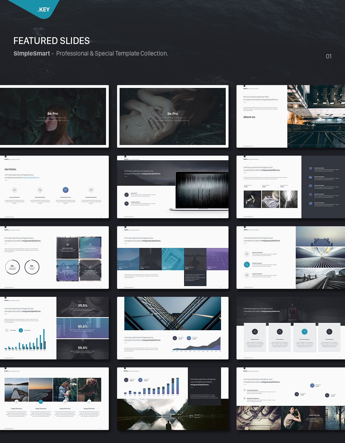 高端时尚的商务商业提案keynote幻灯片演示模版（key）插图(9)