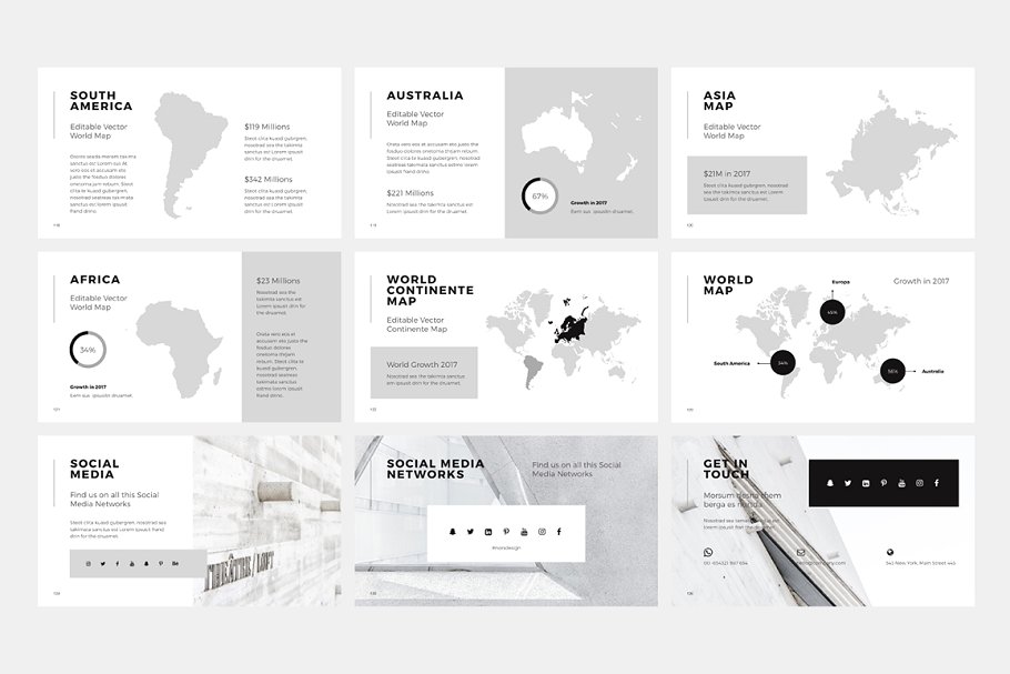现代简约极简主义谷歌幻灯片模板 NORS Google Slides Template + Bonus插图(17)