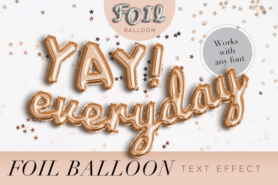 逼真的金箔气球文字效果 FOIL BALLOON TEXT EFFECT插图