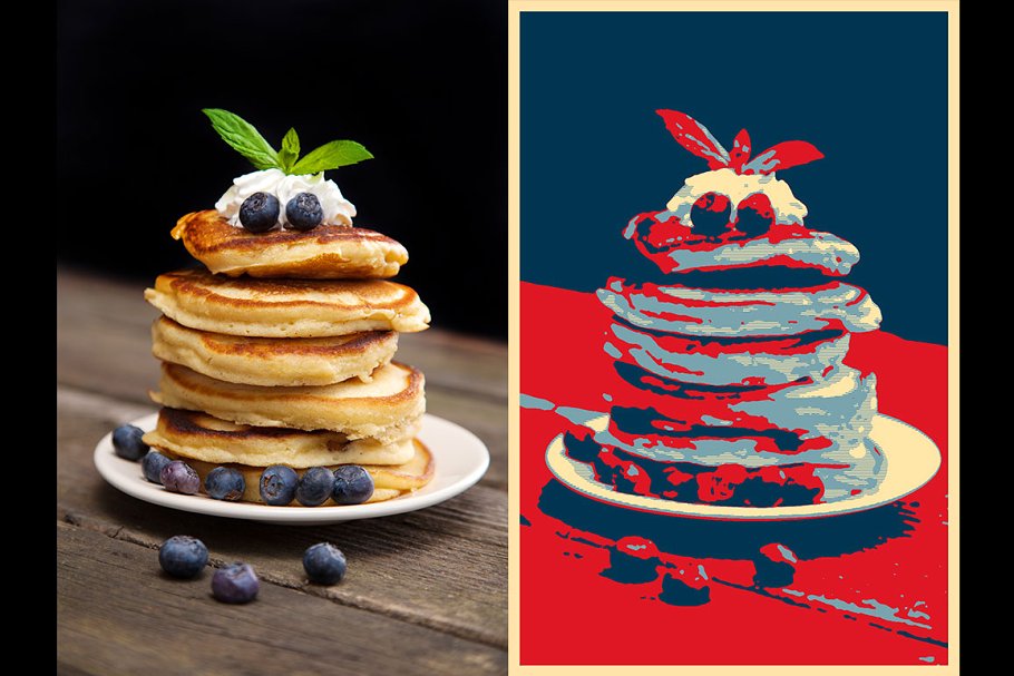 流行艺术抽象4色剪影海报效果PS动作 Hope Poster Pop Art Generator插图(5)