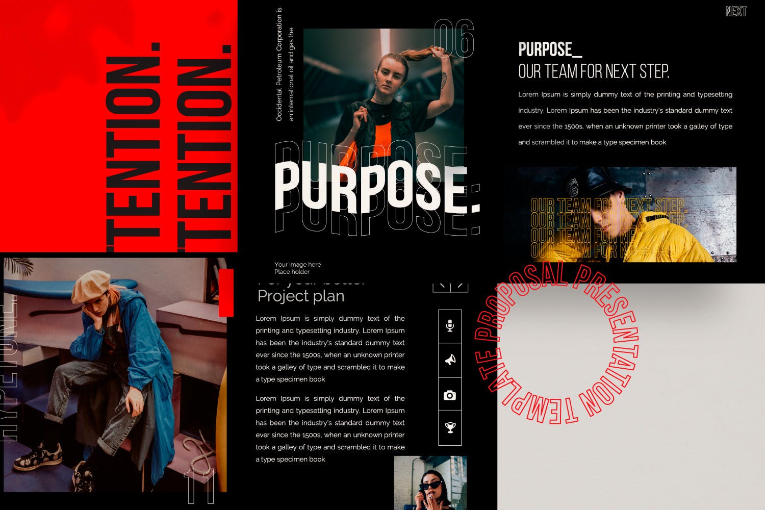 潮时尚酷黑背景Keynote幻灯片模板下载 Hypetone – Keynote插图(7)