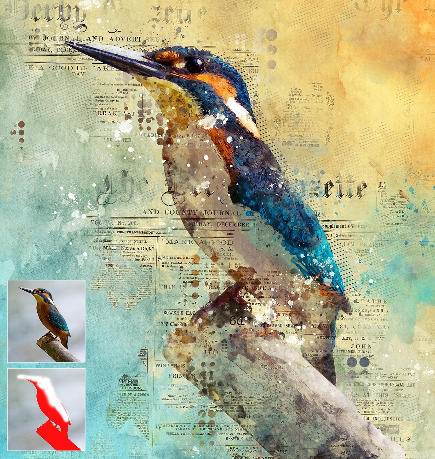 水彩涂鸦混合抽象艺术效果PS动作 Concept Mix Art Photoshop Action插图(9)