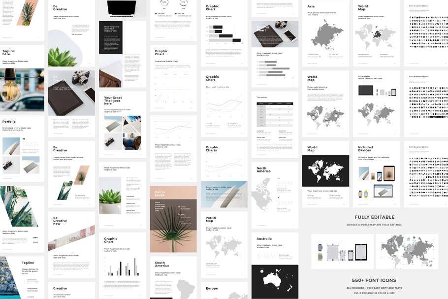 A4美国信纸规格现代简约谷歌幻灯片模板 A4 Vertical Google Slides +30 Photos插图(3)