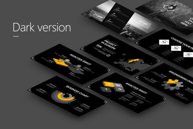 炫酷配色方案企业主题PPT模板素材 Grafico PowerPoint Presentation插图(2)