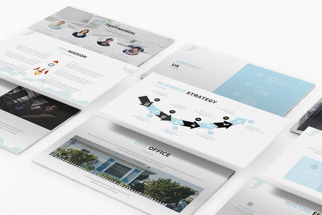 云计算&SEO信息技术服务业务介绍PPT模板 Hosting and SEO Powerpoint Template插图(9)