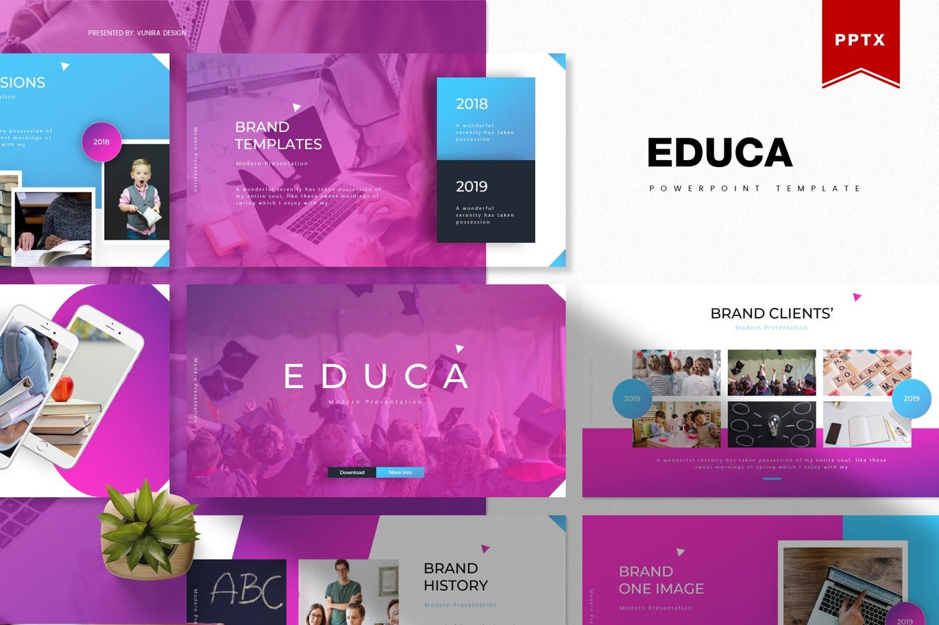 教育主题教育行业适用的PPT幻灯片模板 Educa | Powerpoint Template插图