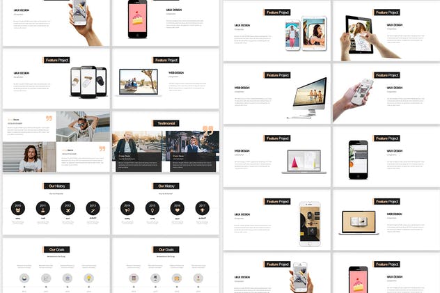 创意互联网产品服务介绍PPT演示文稿模板 Rockefeller Creative Powerpoint Presentation插图(6)