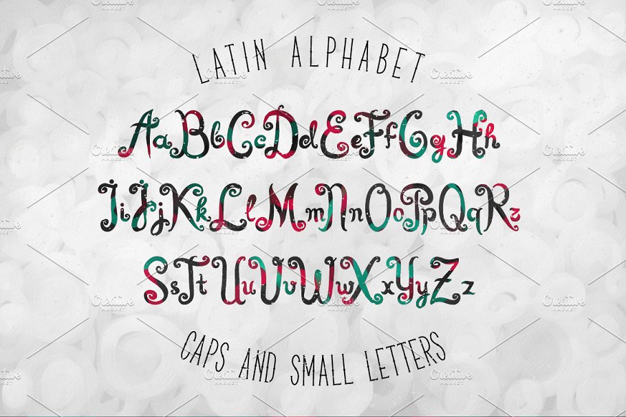 手写装饰字体&抽象背景 Spirals script & abstract background插图(2)