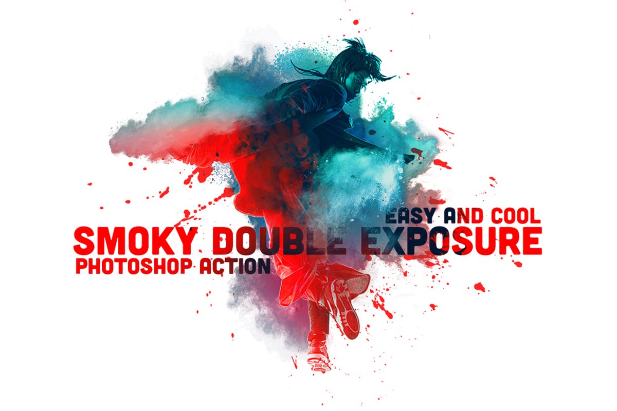 炫彩烟雾特效双重曝光PS动作 Smoky Double Exposure插图