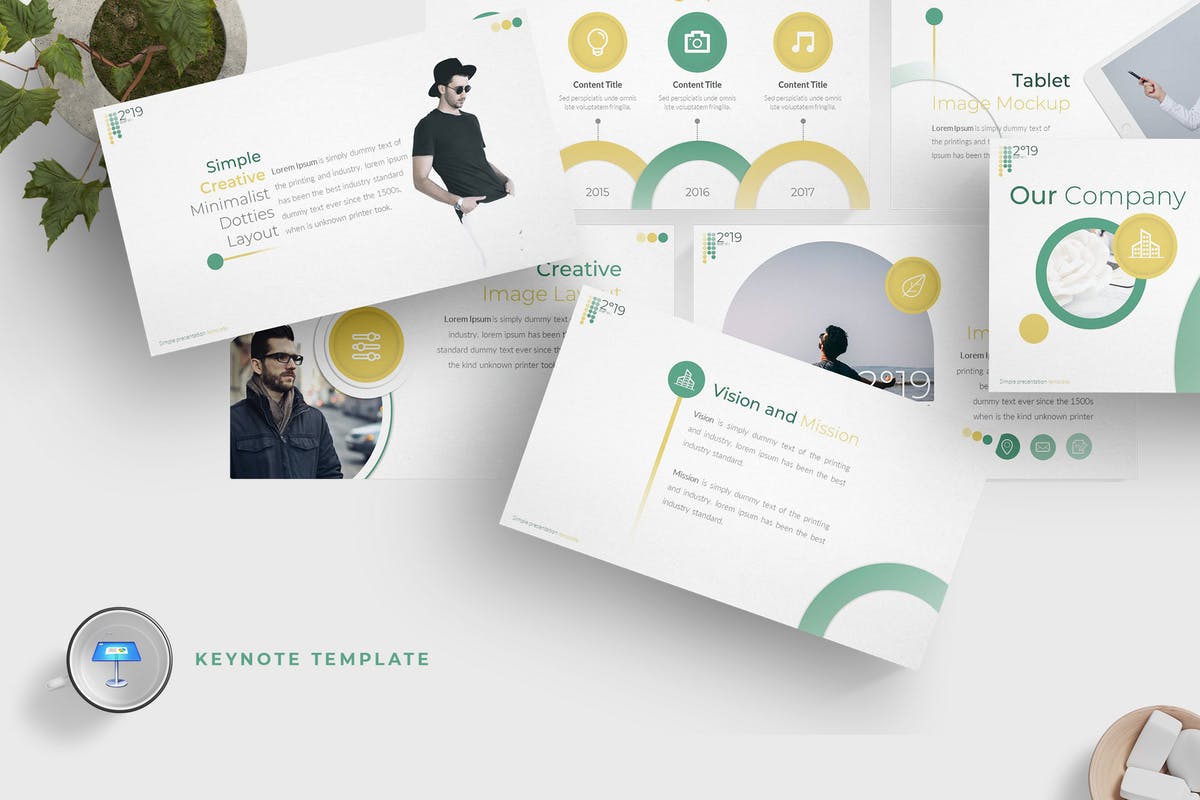 企业团队宣传演示简约风Keynote幻灯片模板 2019 Dotties – Keynote Template插图