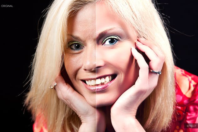 一键磨皮美颜滤镜PS动作v1 Skin Retouch Photoshop Actions Kit插图(2)