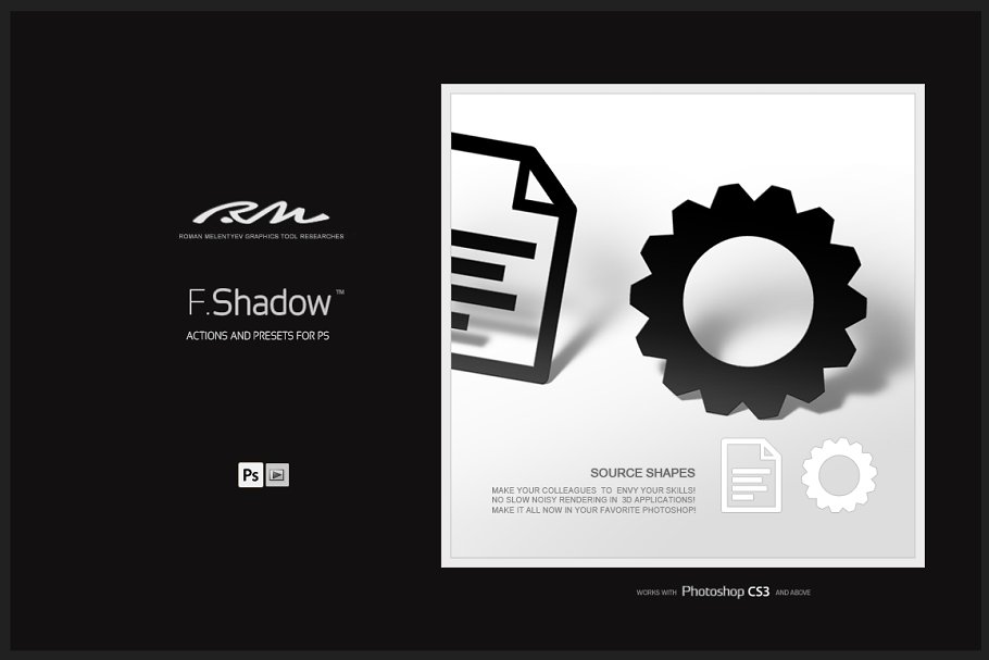 RM出品预渲染阴影PS笔刷套装 RM Shadow Me!插图(4)