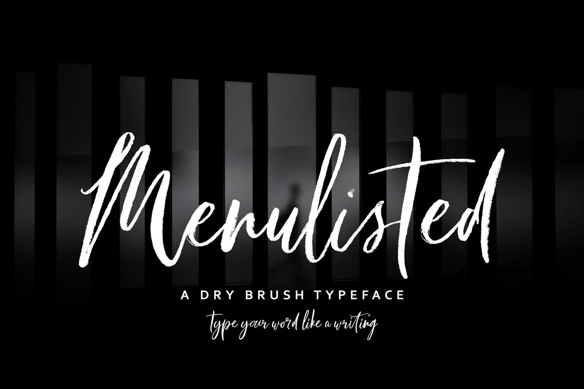 英文书法笔刷字体 Menulisted Brush Script插图