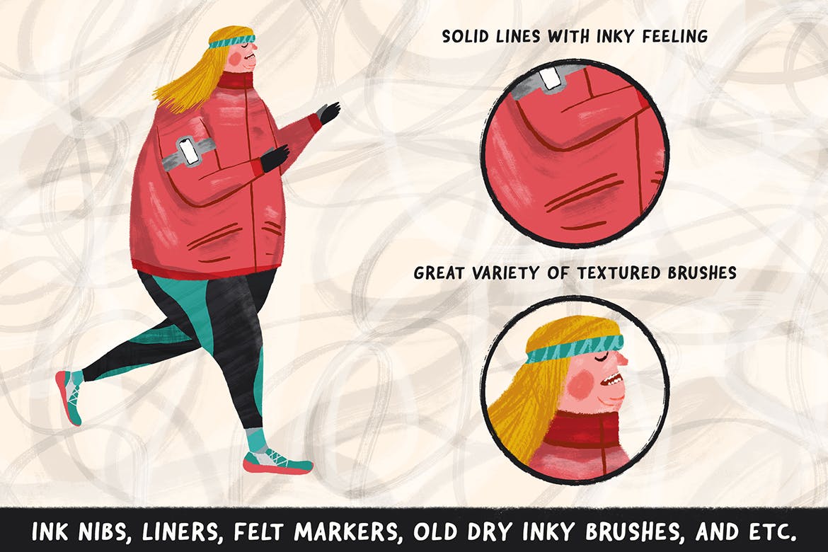 欧美复古漫画创作必备PS墨水笔刷 Inkers Brushes for Adobe Photoshop插图(3)