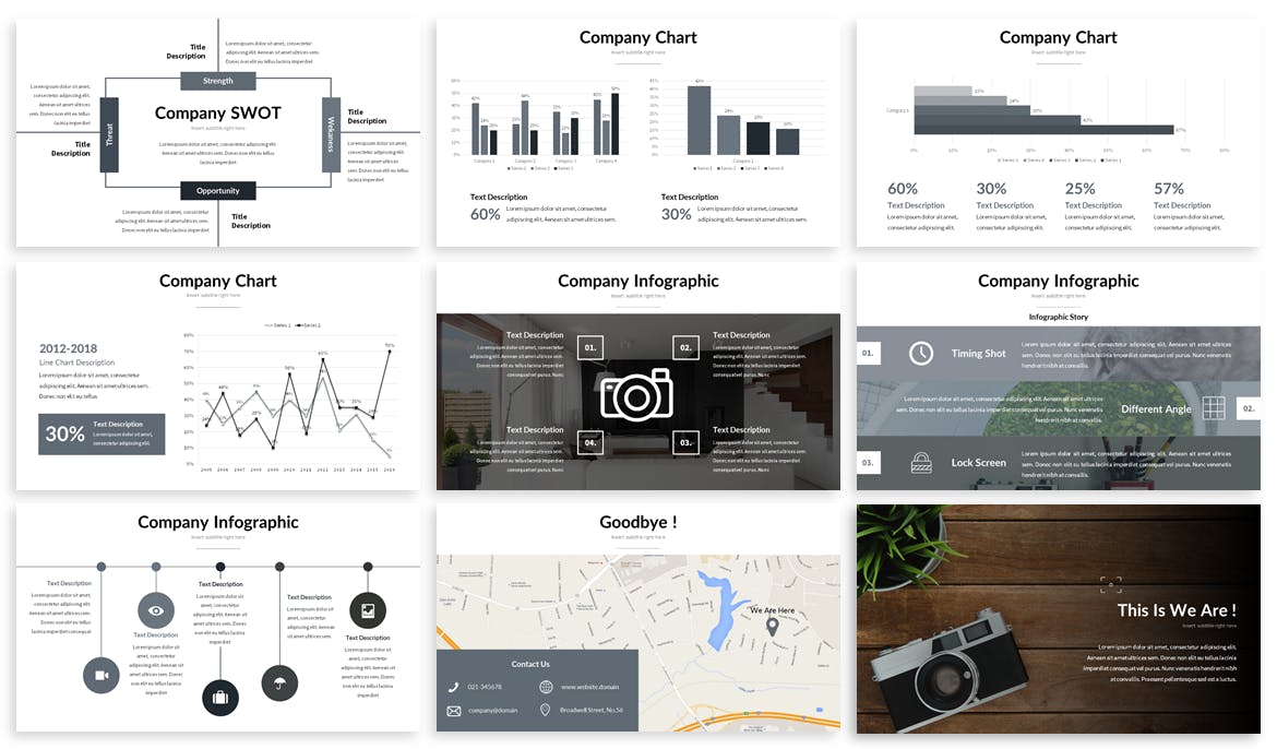 摄影摄像公司介绍谷歌幻灯片设计模板 Consequat – Photograph Google Slides Template插图(3)