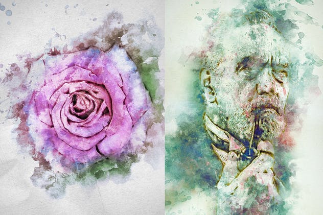 炫彩照片水彩艺术效果生成PS动作 Watercolor Photoshop Action插图(11)