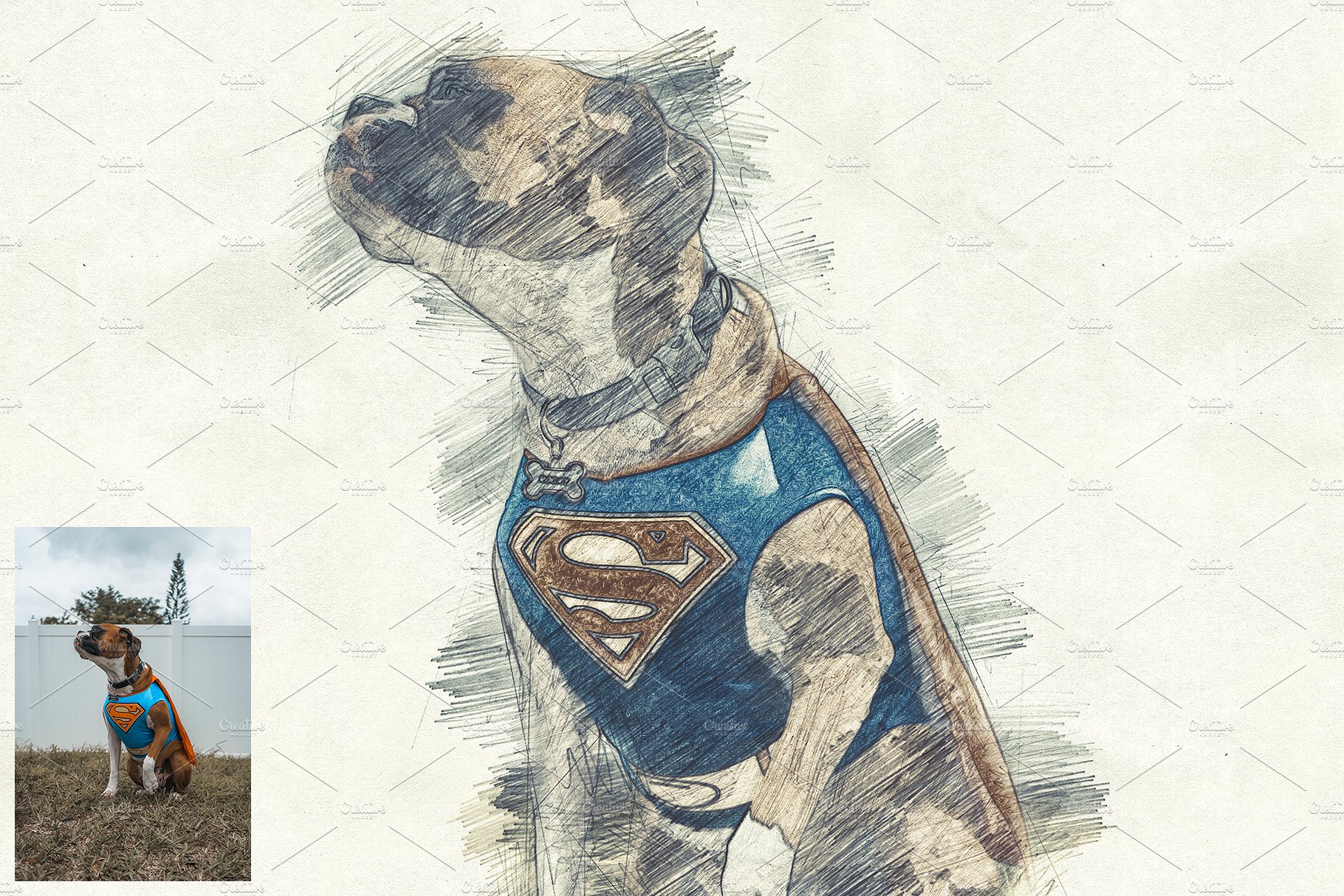 高品质铅笔素描效果的PS动作 Pencil Sketch Photoshop Action [atn]插图(10)