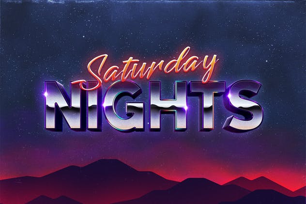 11款80年代复古文特效PS图层样式V3 80s Text Effect V3插图(2)