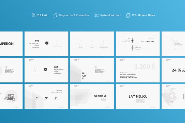 简约设计风格企业宣传介绍PPT幻灯片模板 Flow Powerpoint Template插图(5)