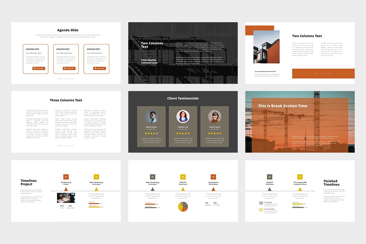 建筑与工程主题Google演示模板素材库精选 Kiniva : Construction & Engineering Google Slides插图(3)