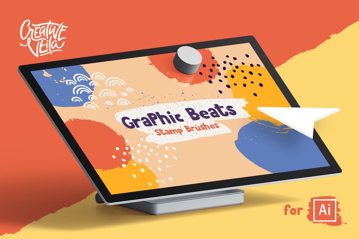 AI插画设计笔刷&符号合集 Graphic Beats: Illustrator Brushes插图