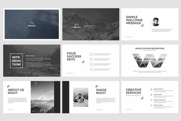 创意极简主义项目/企业宣传精美PPT模板下载 Delica Powerpoint Presentation插图(1)