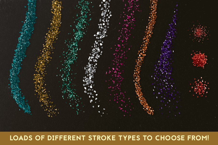 闪闪发光闪粉AI笔刷 Glitter Brushes插图(5)